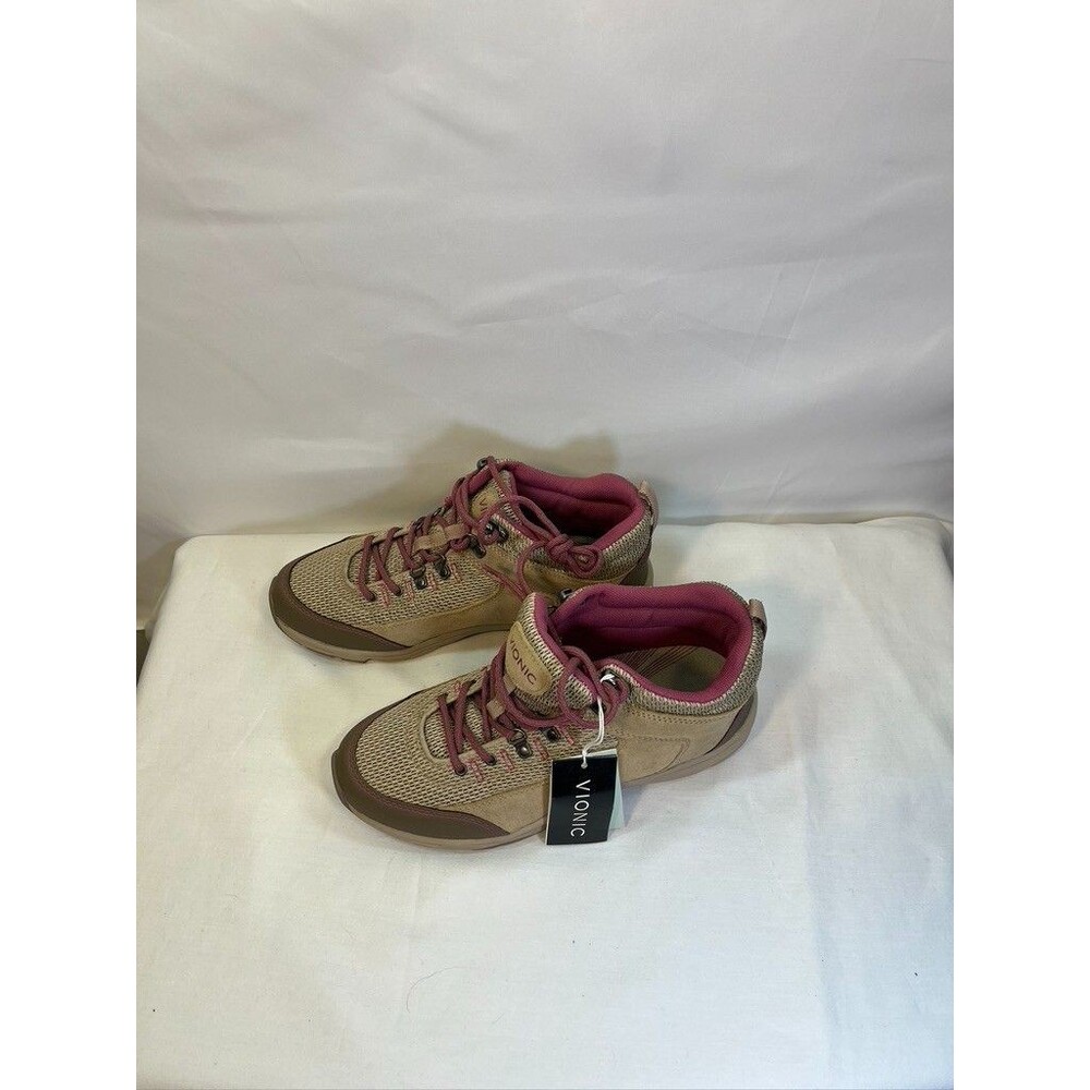 VIONIC WOMENS SZ 8 MID TOP MESH ADVANCED MOTION SYSTEM BROWN PINK NWT